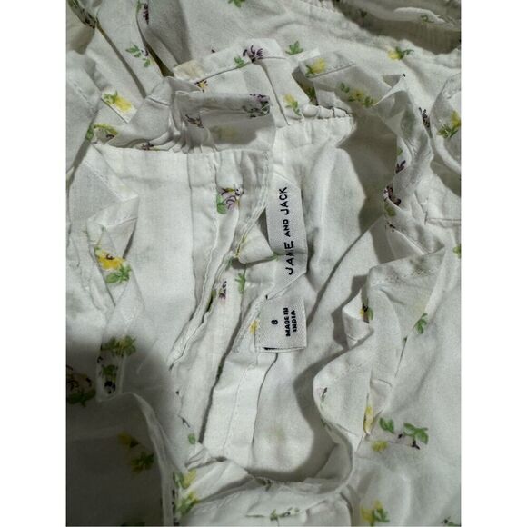 Janie and Jack Among the flowers floral bow belt short romper 8 - Picture 2 of 5